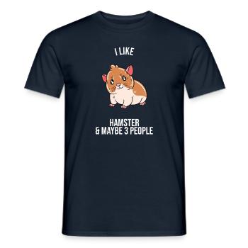 Je préfère être avec mon hamster - T-shirt homme - marine - Devant - AI Model Male 178 light (178cm)