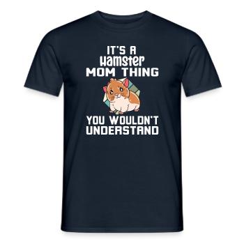 Je préfère être avec mon hamster - T-shirt homme - marine - Devant - AI Model Male 178 light (178cm)