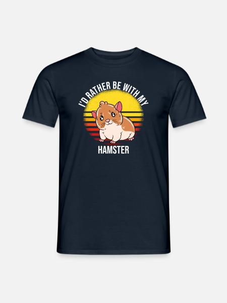 I'd Rather Be With My Hamster - Männer T-Shirt - Navy