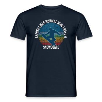 Avant j'étais normal maintenant j'ai un snowboard - T-shirt homme - marine - Devant - AI Model Male 178 light (178cm)
