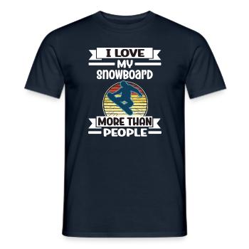 J'aime mon snowboard plus que les gens - T-shirt homme - marine - Devant - AI Model Male 178 light (178cm)