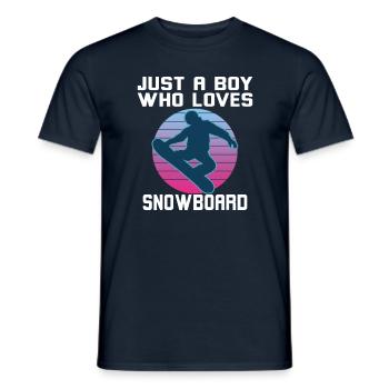 Juste un garçon qui aime le snowboard - T-shirt homme - marine - Devant - AI Model Male 178 light (178cm)
