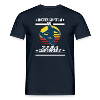 Education Is Important But Snowboard Is More - Men's T-Shirt - navy - Front - AI Model Male 178 light (178cm)