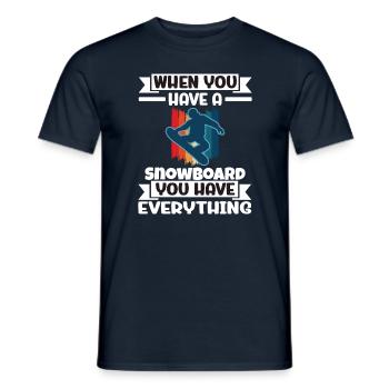 Quand vous avez un snowboard, vous avez tout - T-shirt homme - marine - Devant - AI Model Male 178 light (178cm)