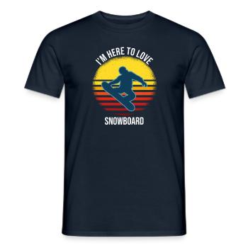 I'm Here To Love Snowboard - Men's T-Shirt - navy - Front - AI Model Male 178 light (178cm)
