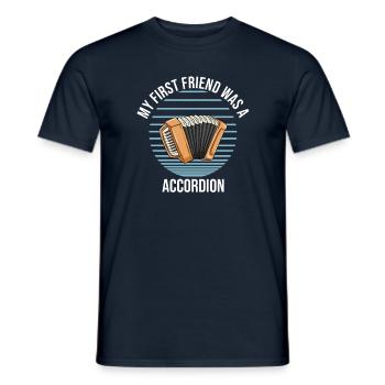Accordéon Mon premier ami était un accordéon - T-shirt homme - marine - Devant - AI Model Male 178 light (178cm)