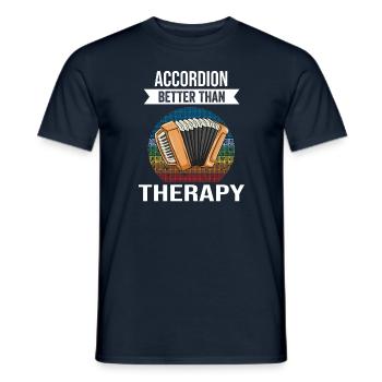 L’accordéon mieux que la thérapie - T-shirt homme - marine - Devant - AI Model Male 178 light (178cm)