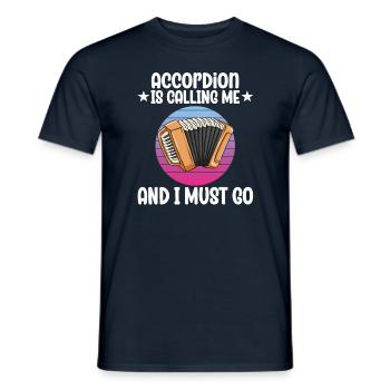 L’accordéon m’appelle et je dois y aller - T-shirt homme - marine - Devant - AI Model Male 178 light (178cm)