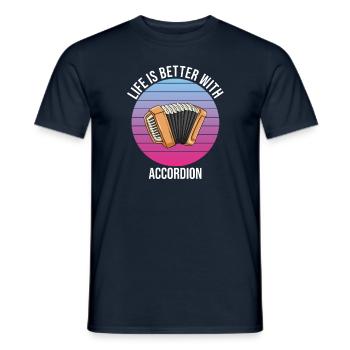La vie est meilleure avec l’accordéon - T-shirt homme - marine - Devant - AI Model Male 178 light (178cm)