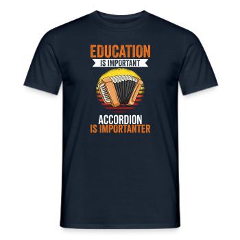 L’éducation est importante L’accordéon est plus - T-shirt homme - marine - Devant - AI Model Male 178 light (178cm)