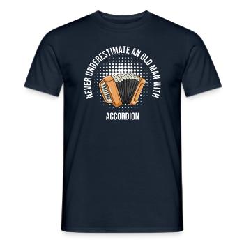 Ne sous-estimez jamais un vieil homme avec accordéon - T-shirt homme - marine - Devant - AI Model Male 178 light (178cm)