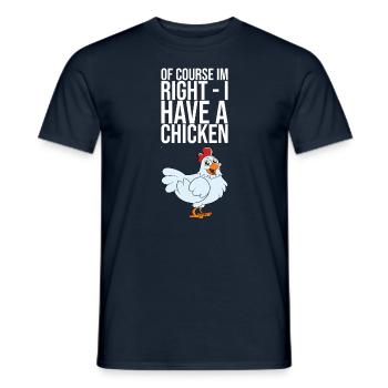 Bien sûr, à droite, j’ai un poulet - T-shirt homme - marine - Devant - AI Model Male 178 light (178cm)