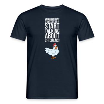 Peut spontanément commencer à parler de poulets - T-shirt homme - marine - Devant - AI Model Male 178 light (178cm)