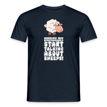 Kann Spontan Anfangen, Über Schafe Zu Reden - Männer T-Shirt - Navy - Vorne - AI Model Male 178 light (178cm)
