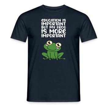 Bildung Ist Wichtig, Mein Frosch Ist Wichtiger - Männer T-Shirt - Navy - Vorne - AI Model Male 178 light (178cm)