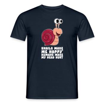 Schnecken machen mich glücklich - Männer T-Shirt - Navy - Vorne - AI Model Male 178 light (178cm)