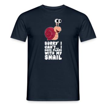 I have plans with my snail - Men's T-Shirt - navy - Front - AI Model Male 178 light (178cm)