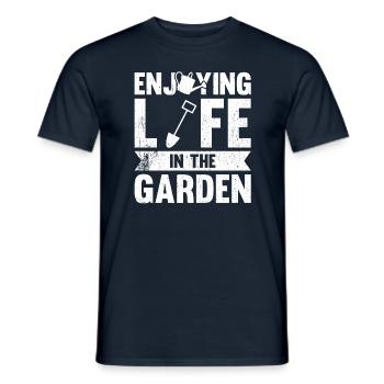 Enjoying Life In The Garden - Men's T-Shirt - navy - Front - AI Model Male 178 light (178cm)