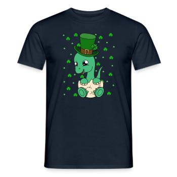 Dinosaur St. Patrick's Day Dino - Men's T-Shirt - navy - Front - AI Model Male 178 light (178cm)
