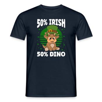 Dinosaur St. Patrick's Day Dino - Men's T-Shirt - navy - Front - AI Model Male 178 light (178cm)