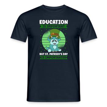 Dinosaur St. Patrick's Day Dino - Men's T-Shirt - navy - Front - AI Model Male 178 light (178cm)