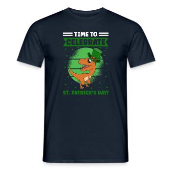 Dinosaur St. Patrick's Day Dino - Men's T-Shirt - navy - Front - AI Model Male 178 light (178cm)