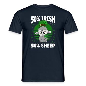 Moutons Trèfles Fête de la Saint-Patrick - T-shirt homme - marine - Devant - AI Model Male 178 light (178cm)