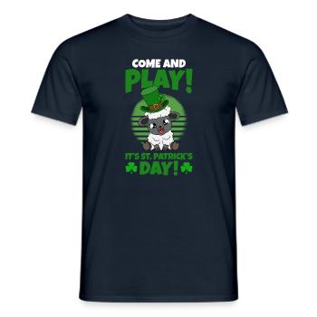 Moutons Trèfles Fête de la Saint-Patrick - T-shirt homme - marine - Devant - AI Model Male 178 light (178cm)