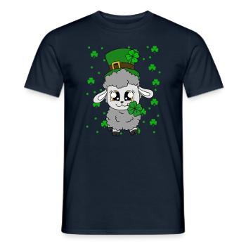 Moutons Trèfles Fête de la Saint-Patrick - T-shirt homme - marine - Devant - AI Model Male 178 light (178cm)