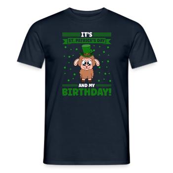 Moutons Trèfles Fête de la Saint-Patrick - T-shirt homme - marine - Devant - AI Model Male 178 light (178cm)