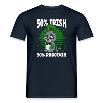Waschbär Kleeblätter Saint Patrick's Day - Männer T-Shirt - Navy - Vorne - AI Model Male 178 light (178cm)
