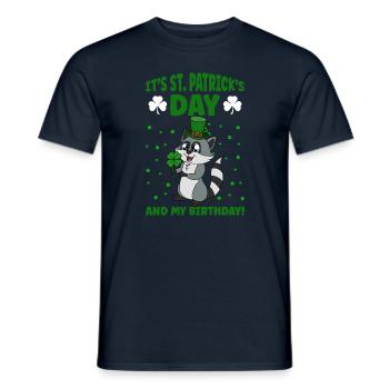 Waschbär Kleeblätter Saint Patrick's Day - Männer T-Shirt - Navy - Vorne - AI Model Male 178 light (178cm)