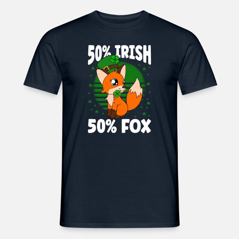 Mignon trèfle renard Saint-Patrick - T-shirt homme - marine