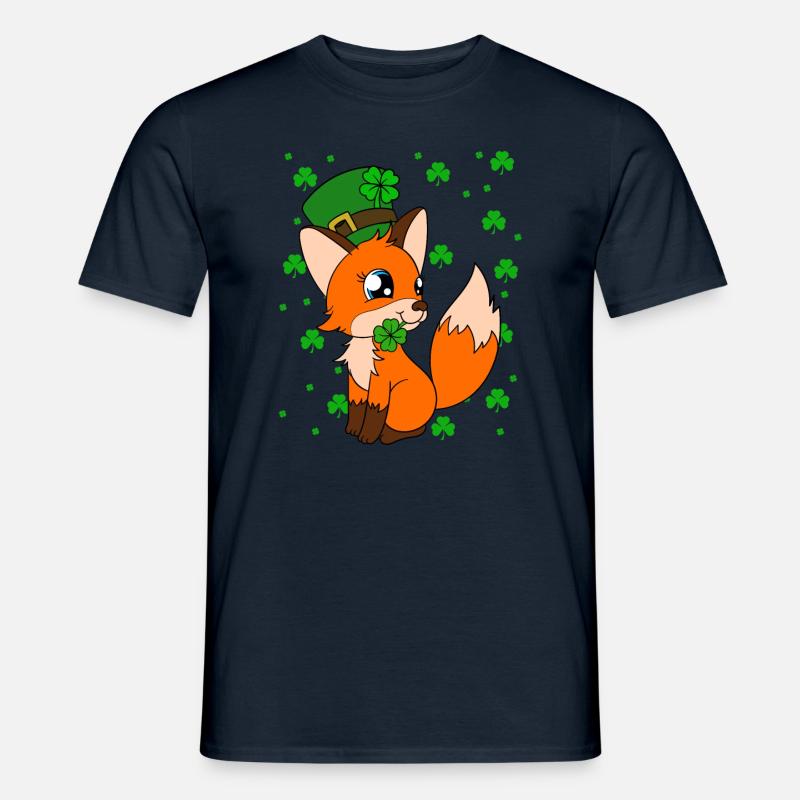 Mignon trèfle renard Saint-Patrick - T-shirt homme - marine