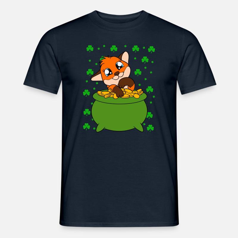 Mignon trèfle renard Saint-Patrick - T-shirt homme - marine