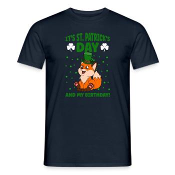 Cute Fox Clover St. Patrick's Day - Men's T-Shirt - navy - Front - AI Model Male 178 light (178cm)