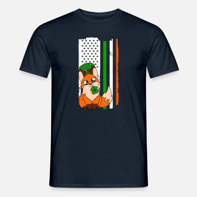 Mignon trèfle renard Saint-Patrick - T-shirt homme - marine