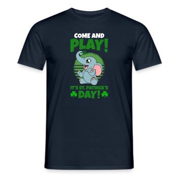 Niedlicher Elefant Kleeblätter St. Patrick's Day - Männer T-Shirt - Navy - Vorne - AI Model Male 178 light (178cm)