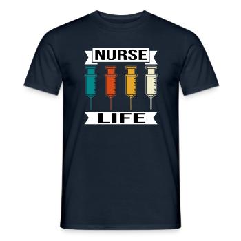 Nurse Life - Men's T-Shirt - navy - Front - AI Model Male 178 light (178cm)