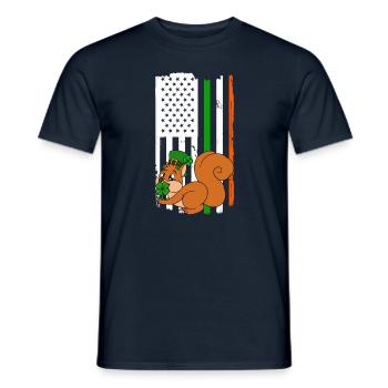 Eichhörnchen Kleeblätter St. Patrick's Day - Männer T-Shirt - Navy - Vorne - AI Model Male 178 light (178cm)