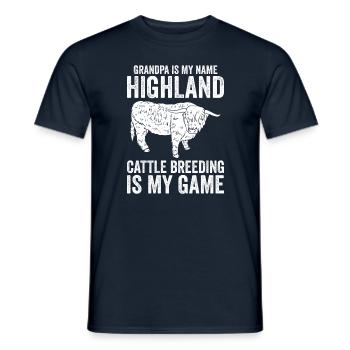 Highland Cattle Cow Highland Cattle - T-shirt homme - marine - Devant - AI Model Male 178 light (178cm)