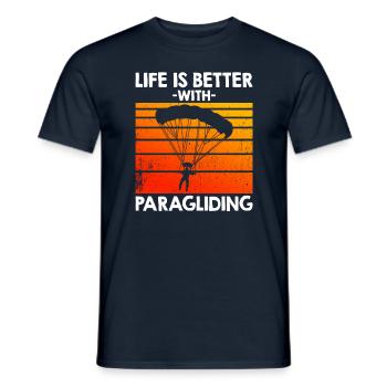 Life Is Better With Paragliding - Männer T-Shirt - Navy - Vorne - AI Model Male 178 light (178cm)