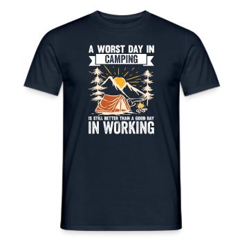 A Worst Day In Camping - Männer T-Shirt - Navy - Vorne - AI Model Male 178 light (178cm)