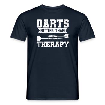 Darts Better Than Therapy - Men's T-Shirt - navy - Front - AI Model Male 178 light (178cm)