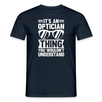Optician Sayings Optometrist Ophthalmologist - Men's T-Shirt - navy - Front - AI Model Male 178 light (178cm)