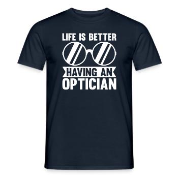 Optician Sayings Optometrist Ophthalmologist - Men's T-Shirt - navy - Front - AI Model Male 178 light (178cm)