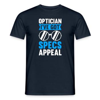 Optician Sayings Optometrist Ophthalmologist - Men's T-Shirt - navy - Front - AI Model Male 178 light (178cm)