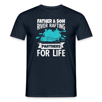 Father And Son River Rafting Partners For Life - Men's T-Shirt - navy - Front - AI Model Male 178 light (178cm)
