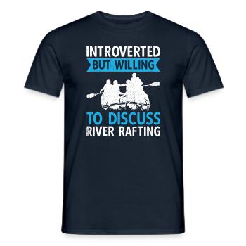 Introverted But Willing To Discuss River Rafting - Men's T-Shirt - navy - Front - AI Model Male 178 light (178cm)