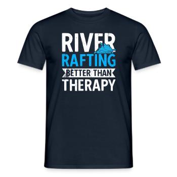 River Rafting Better Than Therapy - Men's T-Shirt - navy - Front - AI Model Male 178 light (178cm)